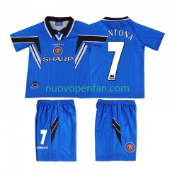 Maglie da Calcio Manchester United CONTONA 7 1996 Retro Bambino Alternativa Tenuta 1998 Maniche Corte