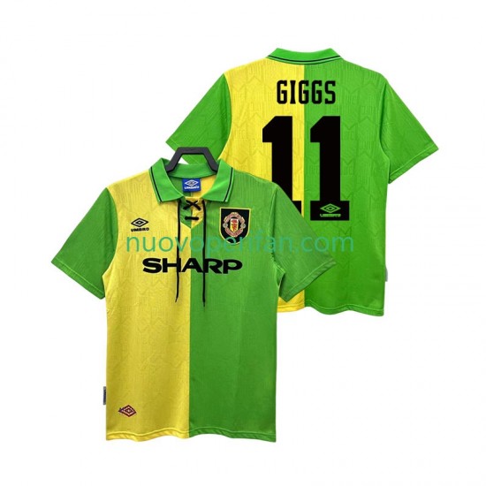 Maglie da Calcio Manchester United GIGGS 11 1992 Retro Uomo Trasferta Tenuta 1994 Maniche Corte
