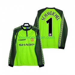 Maglie da Calcio Manchester United SCHMEICHEL 1 2000 Portiere Retro Uomo Prima Tenuta 1998 Maniche Lunghe