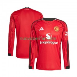 Maglie da Calcio Manchester United Uomo Prima Tenuta 2025-2026 Maniche Lunghe