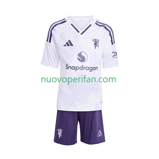 Maglie da Calcio Manchester United Bambino Trasferta Tenuta 2025-2026 Maniche Corte
