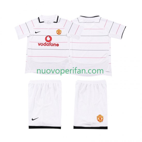 Maglie da Calcio Manchester United 2003 Retro Bambino Alternativa Tenuta 2006 Maniche Corte