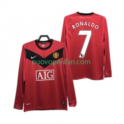 Maglie da Calcio Manchester United RONALDO 7 2009 Retro Uomo Prima Tenuta 2010 Maniche Lunghe