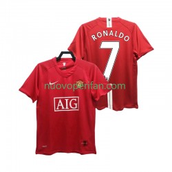 Maglie da Calcio Manchester United RONALDO 7 Premier League 2007 Retro Uomo Prima Tenuta 2008 Maniche Corte
