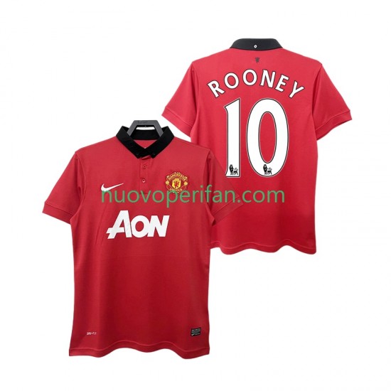 Maglie da Calcio Manchester United ROONEY 10 2013 2014 Retro Uomo Prima Tenuta Maniche Corte