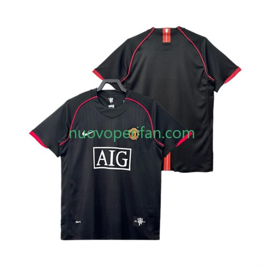 Maglie da Calcio Manchester United 2007 Retro Uomo Trasferta Tenuta 2008 Maniche Corte
