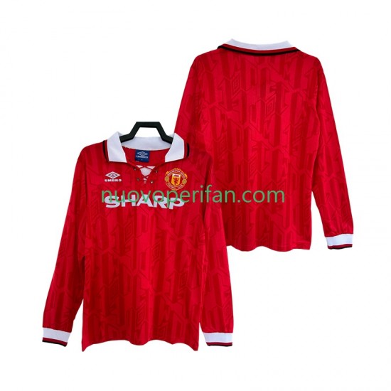 Maglie da Calcio Manchester United 1992 Retro Uomo Prima Tenuta 1994 Maniche Lunghe