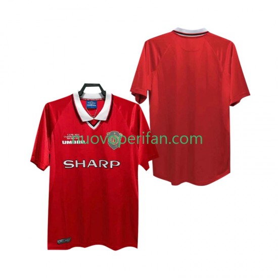 Maglie da Calcio Manchester United 2000 Retro Uomo Prima Tenuta 1999 Maniche Corte