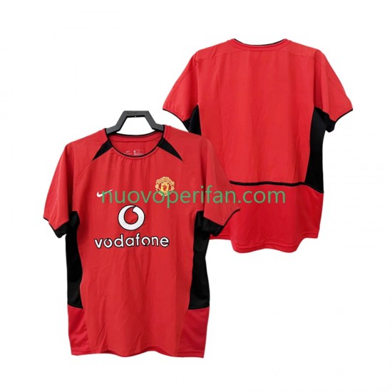 Maglie da Calcio Manchester United Retro Uomo Prima Tenuta 2004 2002 Maniche Corte