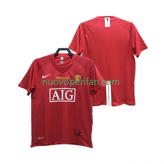 Maglie da Calcio Manchester United 2007 Retro Uomo Prima Tenuta 2008 Maniche Corte