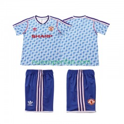 Maglie da Calcio Manchester United 1990 1992 Retro Bambino Trasferta Tenuta Maniche Corte