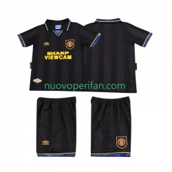 Maglie da Calcio Manchester United 1993 Retro Bambino Trasferta Tenuta 1994 Maniche Corte