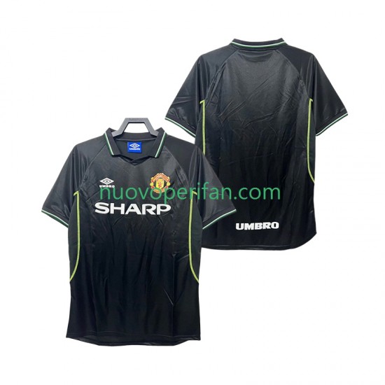 Maglie da Calcio Manchester United Retro Uomo Alternativa Tenuta 1998 1999 Maniche Corte