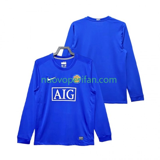 Maglie da Calcio Manchester United 2009 Retro Uomo Alternativa Tenuta 2008 Maniche Lunghe