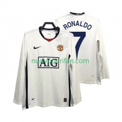 Maglie da Calcio Manchester United Ronaldo 7 Premier League 2009 Retro Uomo Trasferta Tenuta 2008 Maniche Lunghe