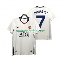 Maglie da Calcio Manchester United Ronaldo 7 Premier League 2009 Retro Uomo Trasferta Tenuta 2008 Maniche Corte