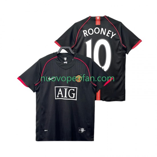 Maglie da Calcio Manchester United Rooney 10 2007 Retro Uomo Trasferta Tenuta 2008 Maniche Corte