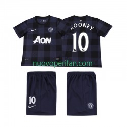 Maglie da Calcio Manchester United Rooney 10 2013 2014 Retro Bambino Trasferta Tenuta Maniche Corte