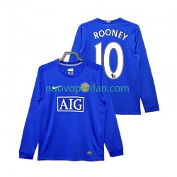 Maglie da Calcio Manchester United Rooney 10 2009 Retro Uomo Alternativa Tenuta 2008 Maniche Lunghe