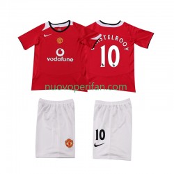 Maglie da Calcio Manchester United Ruud van Nistelrooy 2005 Retro Bambino Prima Tenuta 2006 Maniche Corte