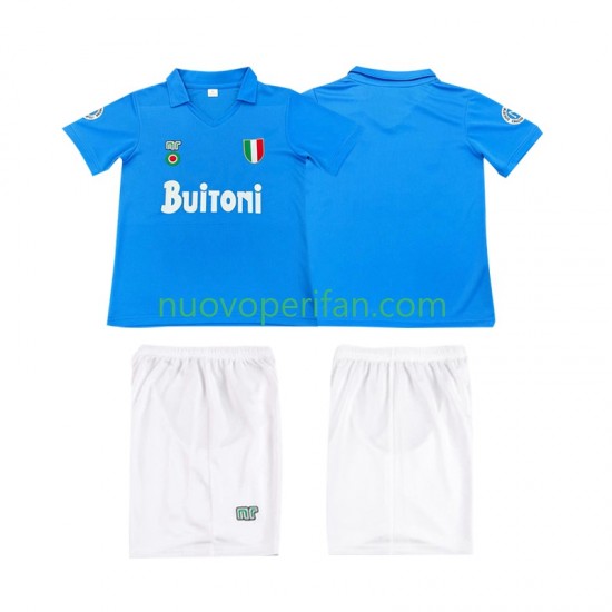 Maglie da Calcio Napoli 1987 1988 Retro Bambino Prima Tenuta Maniche Corte