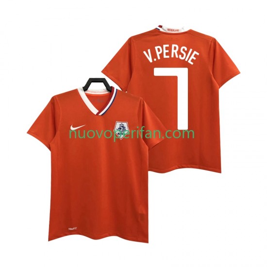 Maglie da Calcio Paesi Bassi Robin van Persie 7 Retro Uomo Prima Tenuta 2008 Maniche Corte