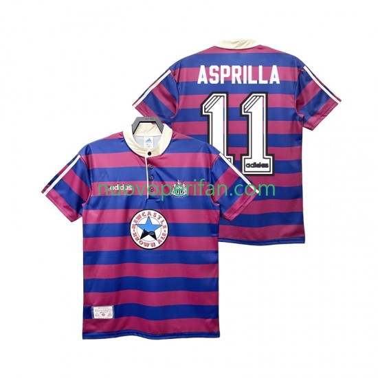 Maglie da Calcio Newcastle United ASPRILLA 11 1995 1997 Retro Uomo Trasferta Tenuta Maniche Corte