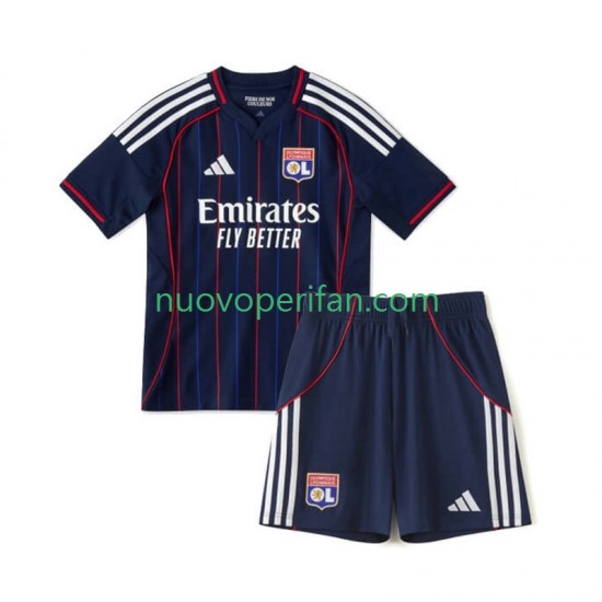 Maglie da Calcio Olympique Lyonnais Bambino Trasferta Tenuta 2025-2026 Maniche Corte