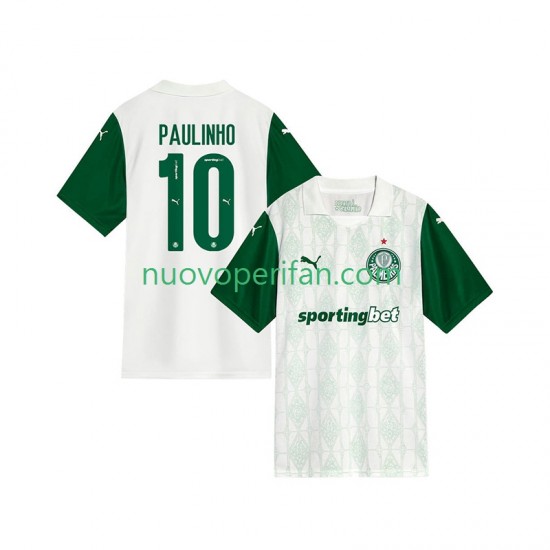Maglie da Calcio Palmeiras Paulinho 10 Uomo Trasferta Tenuta 2025-2026 Maniche Corte