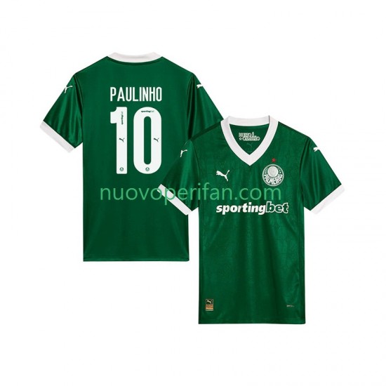 Maglie da Calcio Palmeiras Paulinho 10 Uomo Prima Tenuta 2025-2026 Maniche Corte