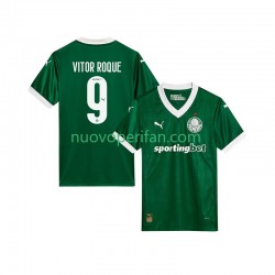 Maglie da Calcio Palmeiras Vitor Roque 9 Uomo Prima Tenuta 2025-2026 Maniche Corte