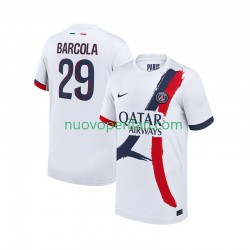 Maglie da Calcio Paris Saint-Germain Bradley Barcola 29 Uomo Trasferta Tenuta 2025-2026 Maniche Corte