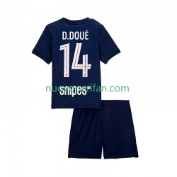 Maglie da Calcio Paris Saint-Germain Desire Doue 14 Bambino Prima Tenuta 2025-2026 Maniche Corte