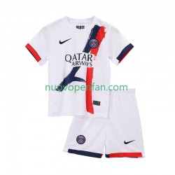 Maglie da Calcio Paris Saint-Germain Bambino Trasferta Tenuta 2025-2026 Maniche Corte