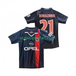 Maglie da Calcio Paris Saint-Germain RONALDINHO 21 2001 Retro Uomo Prima Tenuta 2002 Maniche Corte