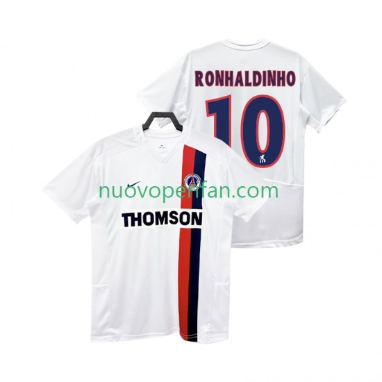 Maglie da Calcio Paris Saint-Germain RONHALDINHO 10 2003 Retro Uomo Trasferta Tenuta 2002 Maniche Corte