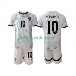 Maglie da Calcio Portogallo Bernardo Silva 10 Bambino Trasferta Tenuta 2025-2026 Maniche Corte