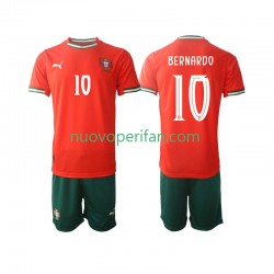 Maglie da Calcio Portogallo Bernardo Silva 10 Bambino Prima Tenuta 2025-2026 Maniche Corte