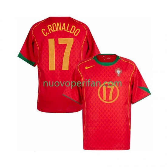 Maglie da Calcio Portogallo Cristiano Ronaldo 17 Retro Uomo Prima Tenuta 2004 Maniche Corte