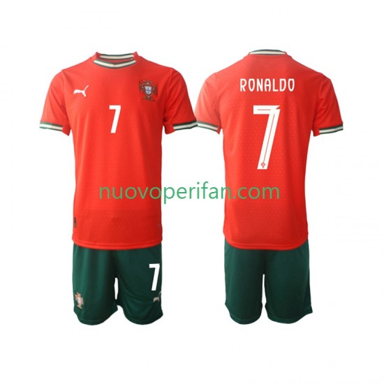 Maglie da Calcio Portogallo Cristiano Ronaldo 7 Bambino Prima Tenuta 2025 Maniche Corte