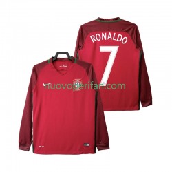 Maglie da Calcio Portogallo Cristiano Ronaldo 7 2016 Retro Uomo Prima Tenuta Maniche Lunghe