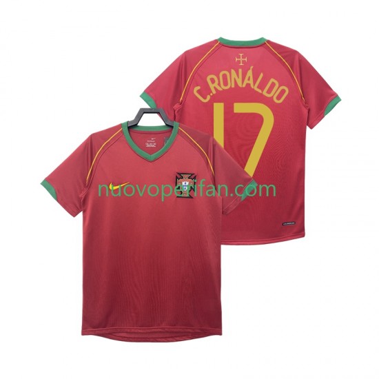 Maglie da Calcio Portogallo Crstiano Ronaldo 17 Retro Uomo Prima Tenuta 2006 Maniche Corte