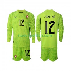 Maglie da Calcio Portogallo Jose Sa 12 Portiere Bambino Prima Tenuta 2025 Maniche Lunghe