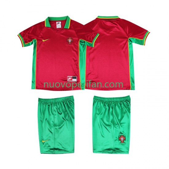 Maglie da Calcio Portogallo Retro Bambino Prima Tenuta 1998 Maniche Corte