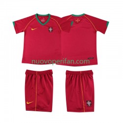 Maglie da Calcio Portogallo Retro Bambino Prima Tenuta 2006 Maniche Corte