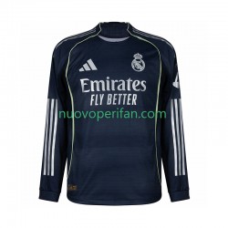 Maglie da Calcio Real Madrid Uomo Trasferta Tenuta 2025-2026 Maniche Lunghe