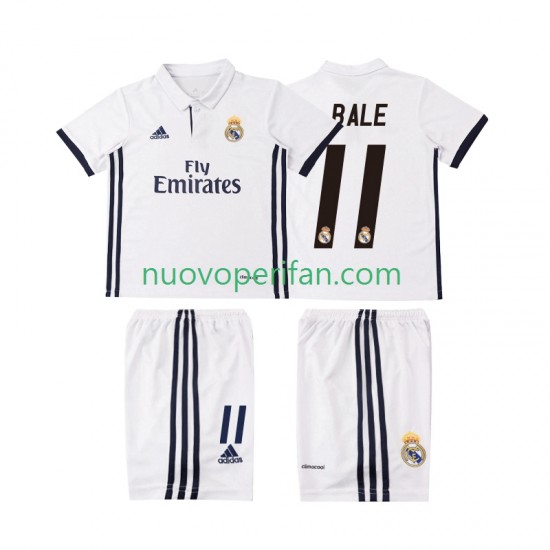Maglie da Calcio Real Madrid BALE 11 2016 2017 Retro Bambino Prima Tenuta Maniche Corte