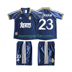 Maglie da Calcio Real Madrid BECERHAM 23 Retro Bambino Alternativa Tenuta 1998 1999 Maniche Corte