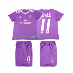 Maglie da Calcio Real Madrid Bale 11 2016 2017 Retro Bambino Trasferta Tenuta Maniche Corte