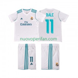 Maglie da Calcio Real Madrid Bale 11 2017 2018 Retro Bambino Prima Tenuta Maniche Corte